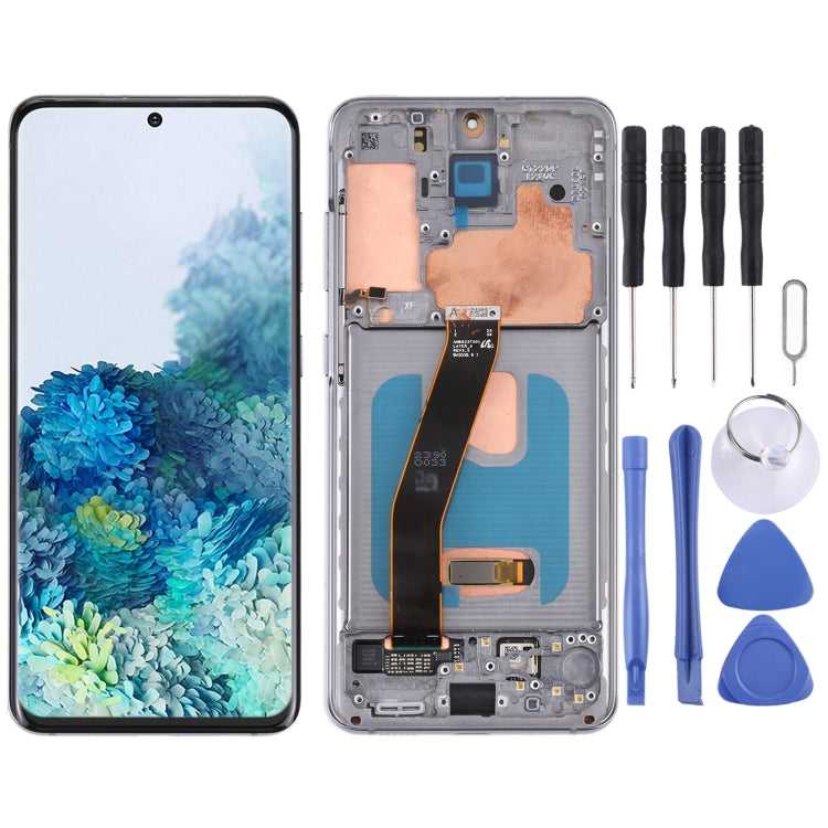 Écran LCD matériel AMOLED dynamique d'origine et numériseur assemblage complet avec cadre pour Samsung Galaxy S20 4G SM-G980, For Samsung Galaxy S20 4G(Frame), For Samsung Galaxy S20 4G, For Samsung Galaxy S20 4G (Original)(Blue)
