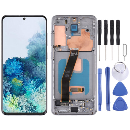 Écran LCD matériel AMOLED dynamique d'origine et numériseur assemblage complet avec cadre pour Samsung Galaxy S20 4G SM-G980, For Samsung Galaxy S20 4G(Frame), For Samsung Galaxy S20 4G, For Samsung Galaxy S20 4G (Original)(Blue)