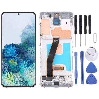 Écran LCD matériel AMOLED dynamique d'origine et numériseur assemblage complet avec cadre pour Samsung Galaxy S20 4G SM-G980, For Samsung Galaxy S20 4G(Frame), For Samsung Galaxy S20 4G, For Samsung Galaxy S20 4G (Original)(Blue)
