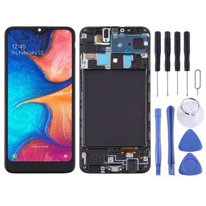 Écran LCD matériel TFT et numériseur complet avec cadre pour Samsung Galaxy A20 / SM-A205F (version UE)