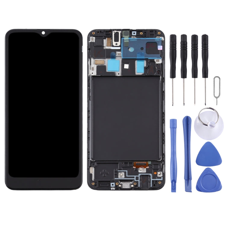 Écran LCD matériel TFT et numériseur complet avec cadre pour Samsung Galaxy A20 / SM-A205F (version UE)