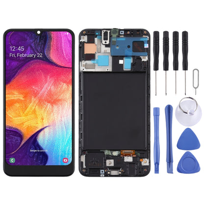 Écran LCD matériel TFT et numériseur complet avec cadre pour Samsung Galaxy A50 (ne prenant pas en charge l'identification par empreinte digitale)