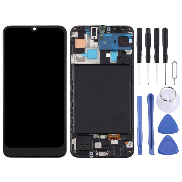 Écran LCD matériel TFT et numériseur complet avec cadre pour Samsung Galaxy A50 (ne prenant pas en charge l'identification par empreinte digitale)