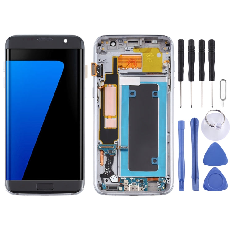 Écran LCD matériel OLED et assemblage complet de numériseur avec cadre pour Samsung Galaxy S7 Edge / SM-G935F