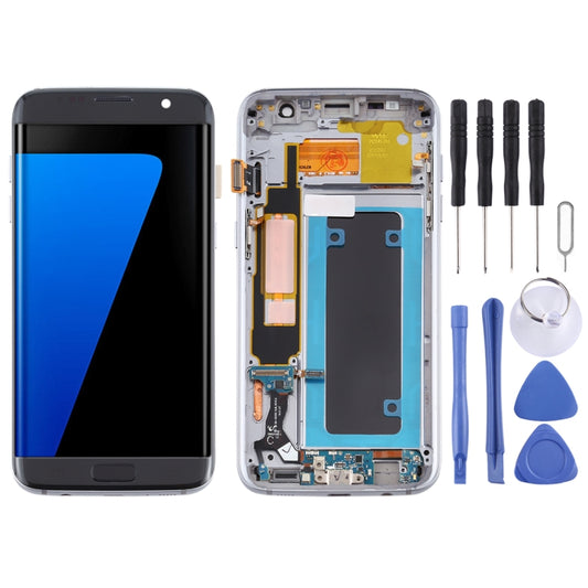 Écran LCD matériel OLED et assemblage complet de numériseur avec cadre pour Samsung Galaxy S7 Edge / SM-G935F