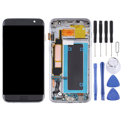 Écran LCD matériel OLED et assemblage complet de numériseur avec cadre pour Samsung Galaxy S7 Edge / SM-G935F