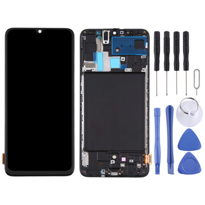 Écran LCD matériel TFT et numériseur complet avec cadre pour Samsung Galaxy A70 (ne prenant pas en charge l'identification par empreinte digitale)