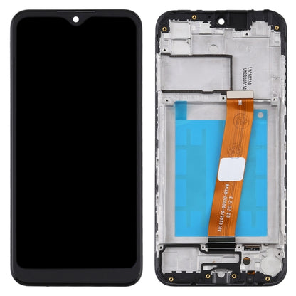 Écran LCD et numériseur complet avec cadre (câble flexible large) pour Samsung Galaxy A01