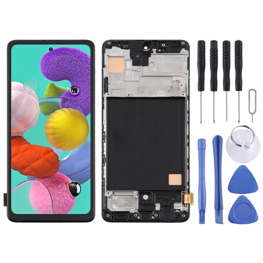Écran LCD matériel TFT et numériseur complet avec cadre pour Samsung Galaxy A51 4G