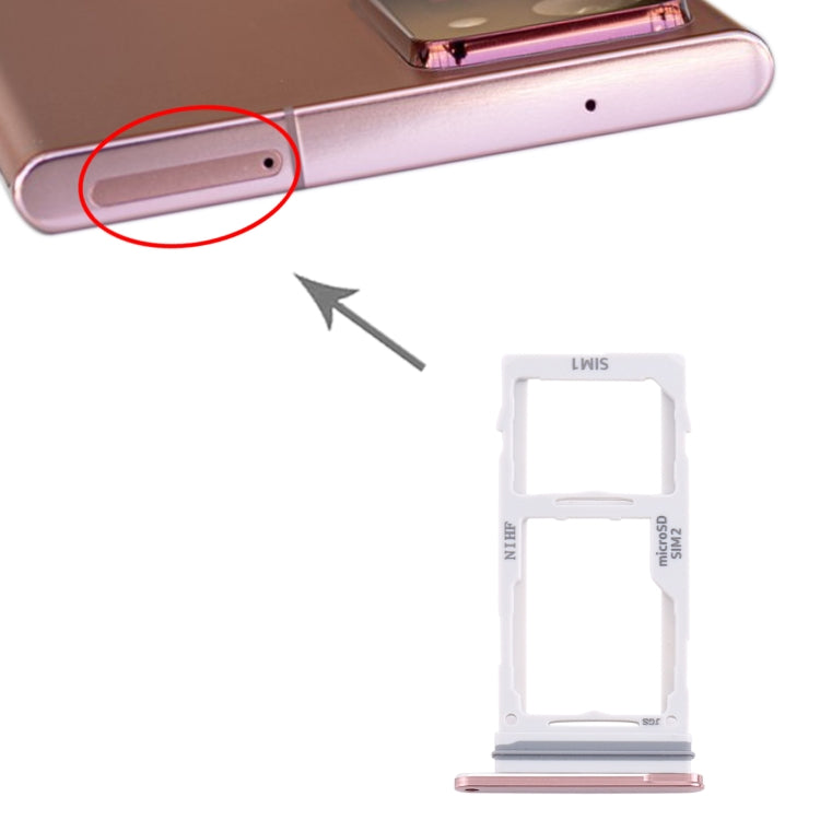 Pour Samsung Galaxy Note20 Ultra Plateau de carte SIM + Plateau de carte SIM / Plateau de carte Micro SD