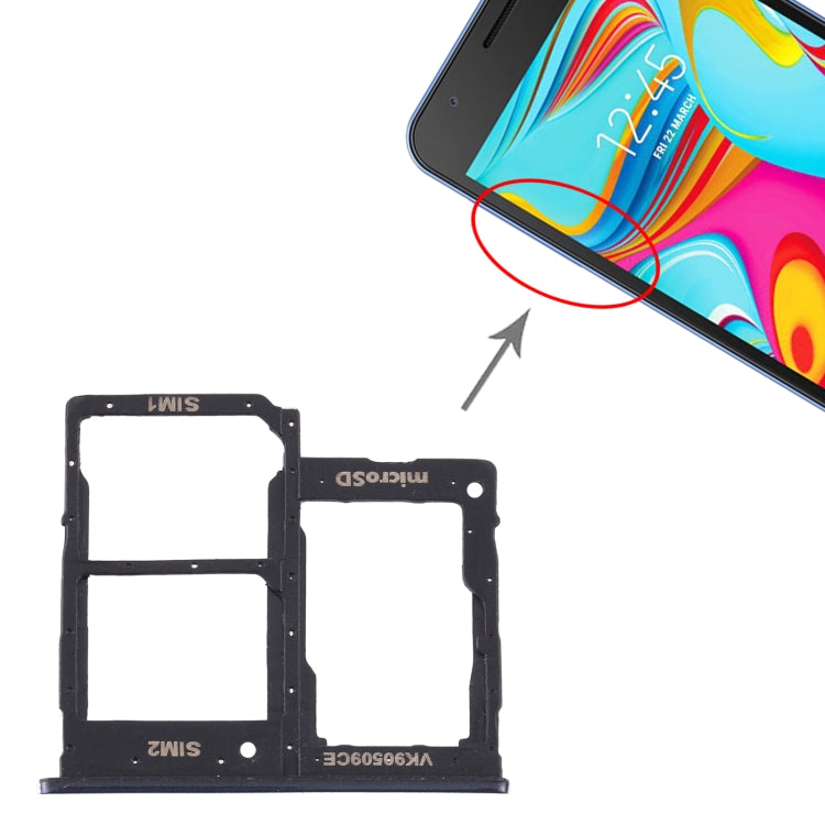 Pour Samsung Galaxy A2 Core SM-A260 Plateau de carte SIM + Plateau de carte SIM + Plateau de carte Micro SD