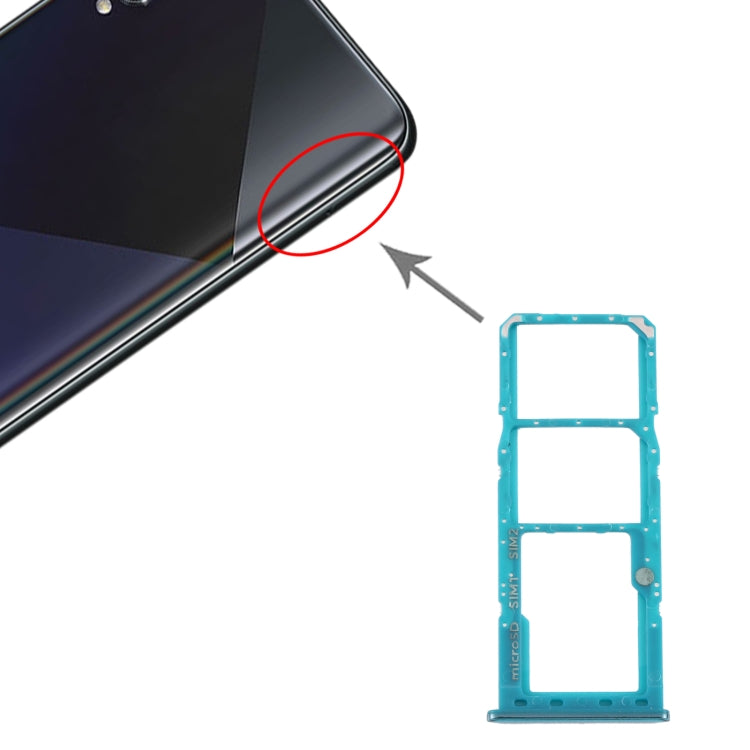 Pour Samsung Galaxy A50s SM-A507 Plateau de carte SIM + Plateau de carte SIM + Plateau de carte Micro SD