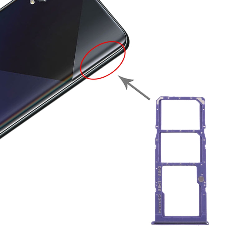 Pour Samsung Galaxy A50s SM-A507 Plateau de carte SIM + Plateau de carte SIM + Plateau de carte Micro SD