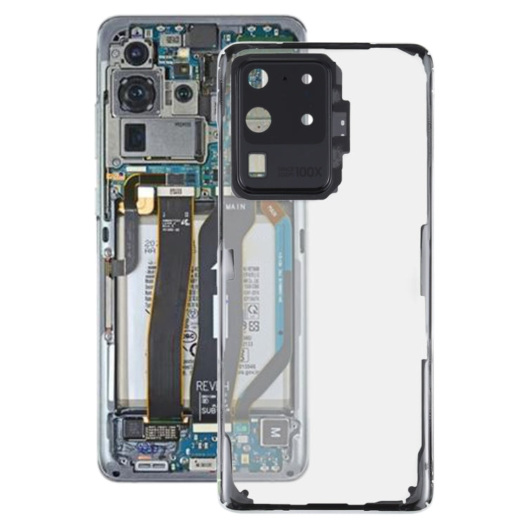 Pour Samsung Galaxy S20 Ultra SM-G988 SM-G988U SM-G988U1 SM-G9880 SM-G988B/DS SM-G988N SM-G988B SM-G988W Couvercle arrière de batterie transparent en verre