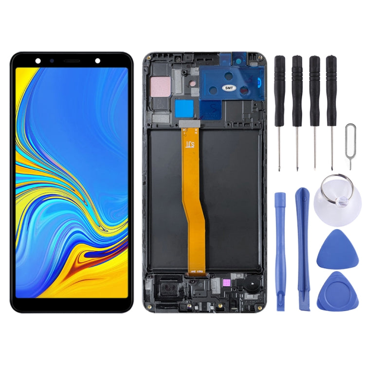Écran LCD d'origine et numériseur complet avec cadre pour Samsung Galaxy A7 (2018) SM-A750