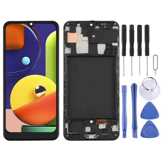 Écran LCD matériel TFT et assemblage complet de numériseur avec cadre pour Samsung Galaxy A50s