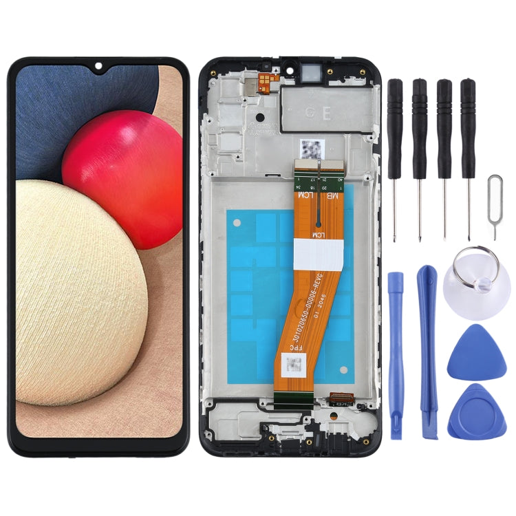 Écran LCD d'origine et numériseur complet avec cadre pour Samsung Galaxy A02s SM-A025F (version GE)