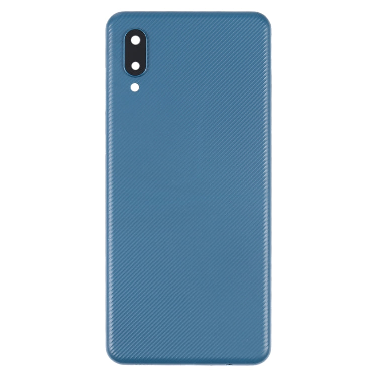 Coque arrière de batterie pour Samsung Galaxy A02, avec couvercle d'objectif d'appareil photo