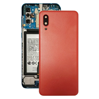 Coque arrière de batterie pour Samsung Galaxy A02, avec couvercle d'objectif d'appareil photo