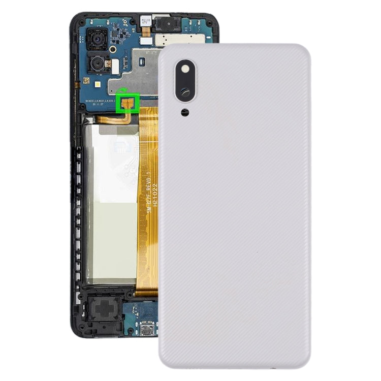 Coque arrière de batterie pour Samsung Galaxy A02, avec couvercle d'objectif d'appareil photo