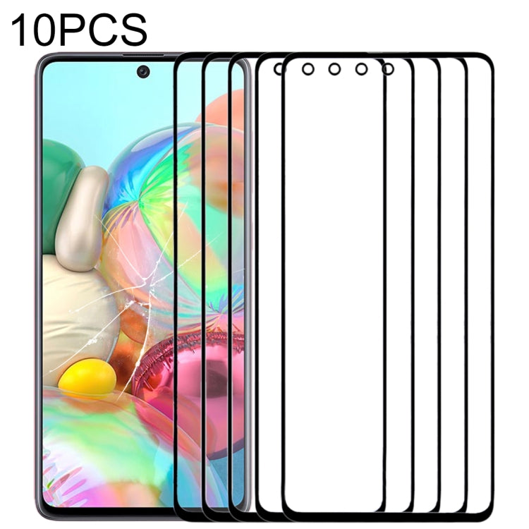 Pour Samsung Galaxy A71, 10 pièces, lentille extérieure en verre pour écran avant