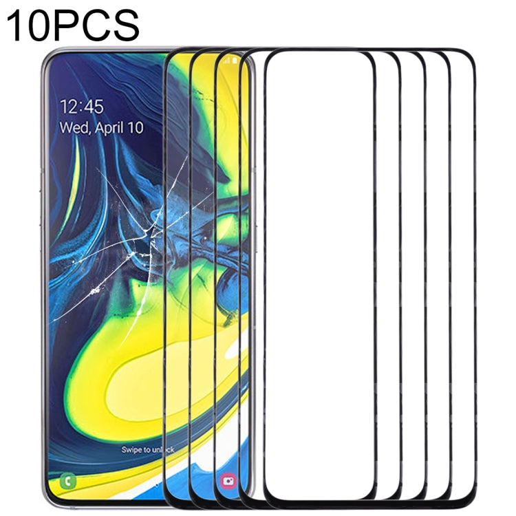 Pour Samsung Galaxy A90 / A80 10pcs lentille extérieure en verre d'écran avant