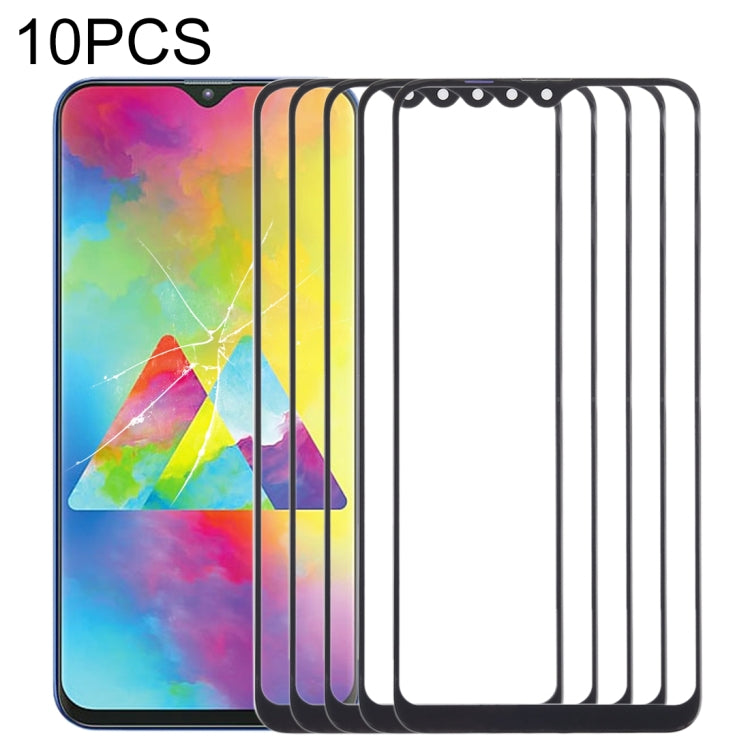 Pour Samsung Galaxy M20, 10 pièces, lentille extérieure en verre pour écran avant