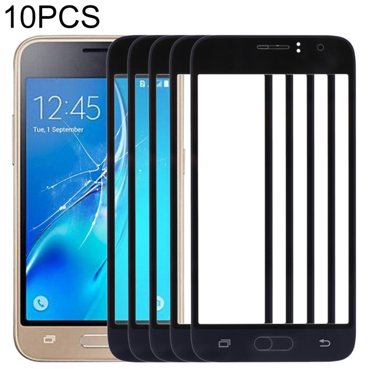 Pour Samsung Galaxy J1 (2016) / J120, 10 pièces, lentille extérieure en verre pour écran avant