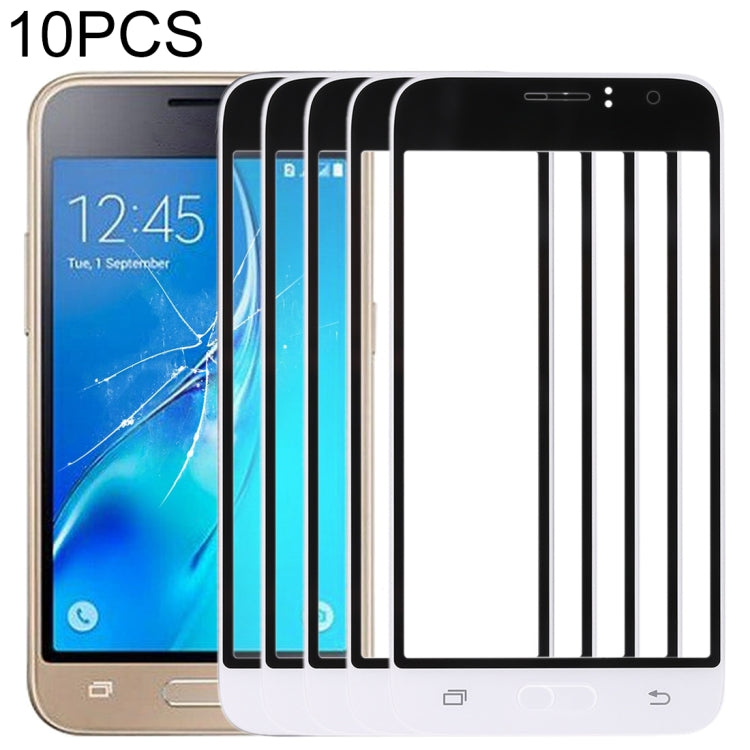 Pour Samsung Galaxy J1 (2016) / J120, 10 pièces, lentille extérieure en verre pour écran avant