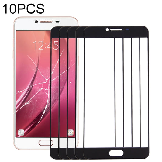 Pour Samsung Galaxy C7, 10 pièces, lentille extérieure en verre pour écran avant