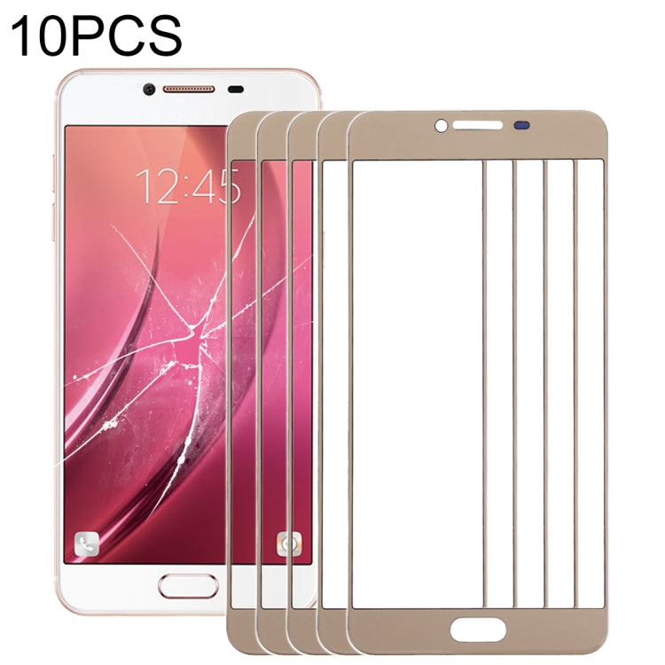Pour Samsung Galaxy C7, 10 pièces, lentille extérieure en verre pour écran avant