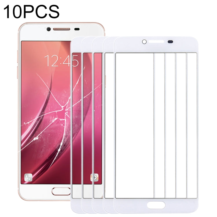 Pour Samsung Galaxy C7, 10 pièces, lentille extérieure en verre pour écran avant