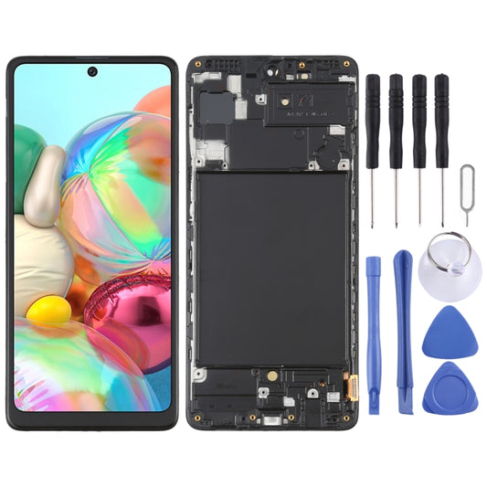 Écran LCD en matériau OLED et numériseur complet avec cadre pour Samsung Galaxy A71 SM-A715 (6,39 pouces)
