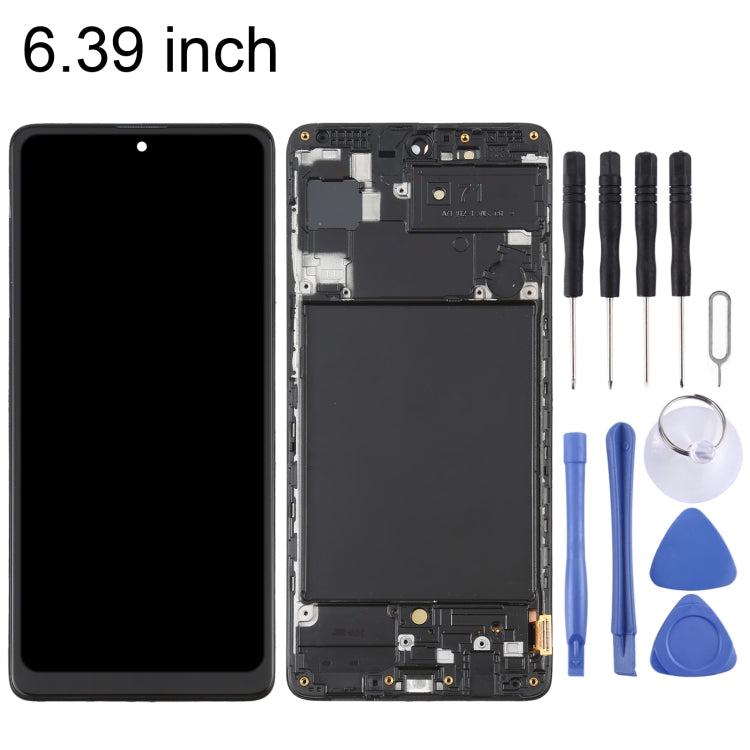 Écran LCD en matériau OLED et numériseur complet avec cadre pour Samsung Galaxy A71 SM-A715 (6,39 pouces)
