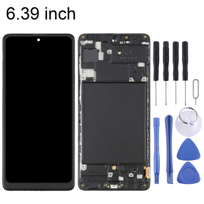 Écran LCD en matériau OLED et numériseur complet avec cadre pour Samsung Galaxy A71 SM-A715 (6,39 pouces)