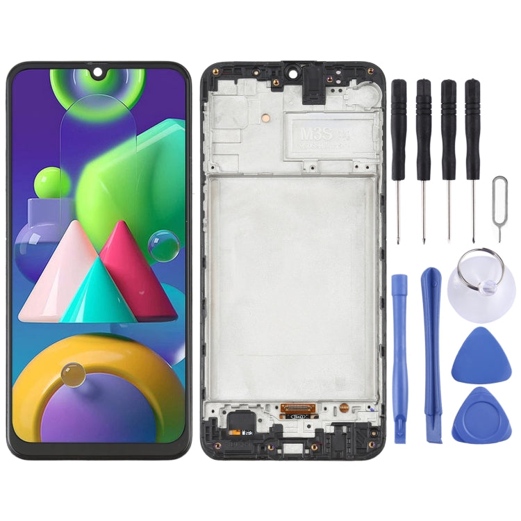 Écran LCD matériel OLED et assemblage complet de numériseur avec cadre pour Samsung Galaxy M21 SM-M215