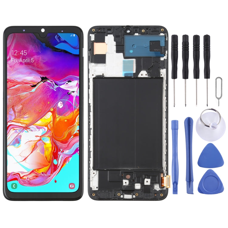 Écran LCD en matériau OLED et numériseur complet avec cadre pour Samsung Galaxy A70 SM-A705 (6,39 pouces)