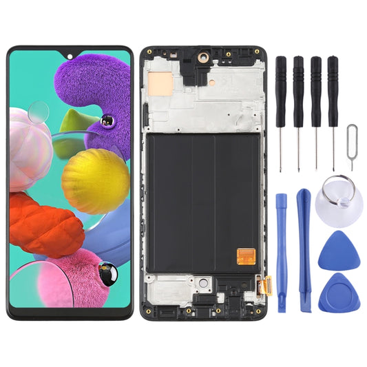 Écran LCD en matériau OLED et numériseur complet avec cadre pour Samsung Galaxy A51 4G SM-A515 (6,36 pouces)