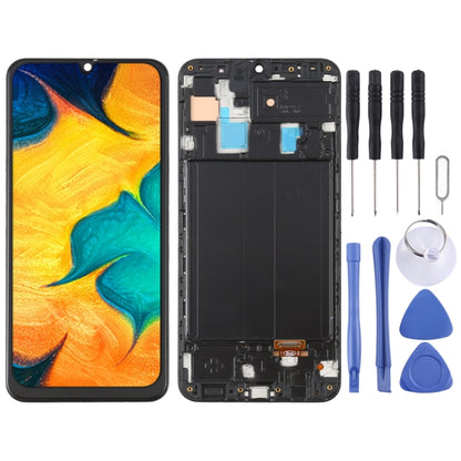 Écran LCD matériel OLED et assemblage complet de numériseur avec cadre pour Samsung Galaxy A30 SM-A305