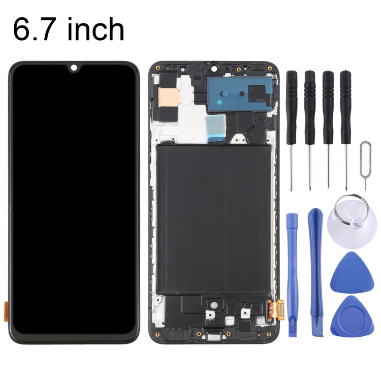 Écran LCD en matériau OLED et numériseur complet avec cadre pour Samsung Galaxy A70 SM-A705 (6,7 pouces)