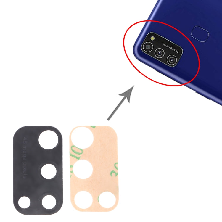 Objectif de caméra arrière pour Samsung Galaxy M21 SM-M215, 10 pièces