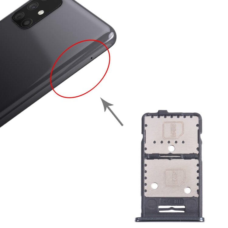 Pour Samsung Galaxy M31s SM-M317 Plateau de carte SIM + Plateau de carte SIM + Plateau de carte Micro SD
