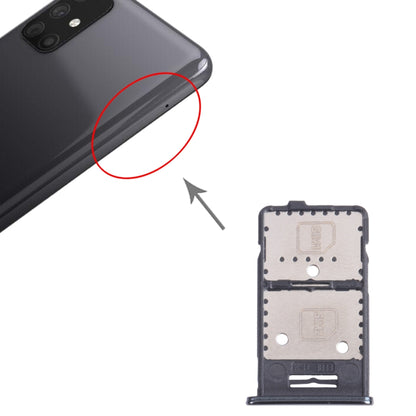 Pour Samsung Galaxy M31s SM-M317 Plateau de carte SIM + Plateau de carte SIM + Plateau de carte Micro SD
