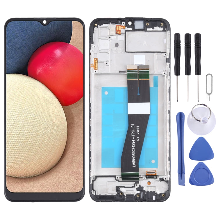 Écran LCD d'origine et numériseur complet avec cadre pour Samsung Galaxy A02s SM-A025F (version GA)