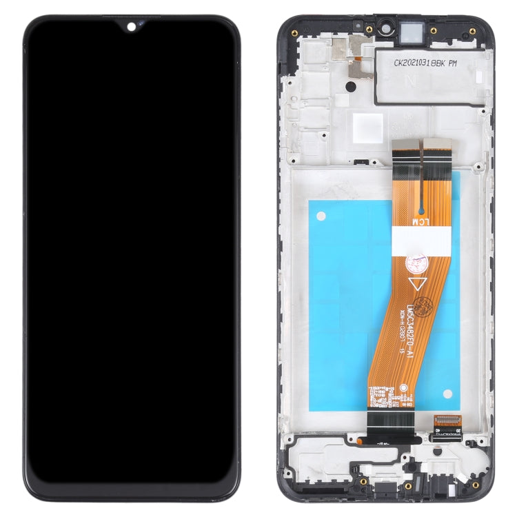 Écran LCD matériel TFT et assemblage complet de numériseur avec cadre pour Samsung Galaxy M02s