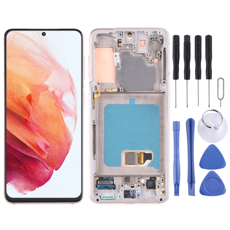 Écran LCD d'origine et numériseur, assemblage complet avec cadre, pour Samsung Galaxy S21 4G/S21 5G SM-G990 SM-G991, For Samsung Galaxy S21 4G/S21 5G