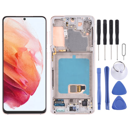 Écran LCD d'origine et numériseur, assemblage complet avec cadre, pour Samsung Galaxy S21 4G/S21 5G SM-G990 SM-G991, For Samsung Galaxy S21 4G/S21 5G