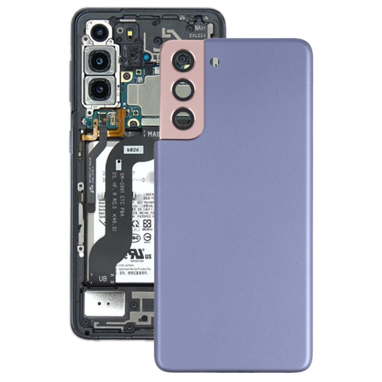 Coque arrière de batterie pour Samsung Galaxy S21 5G, avec couvercle d'objectif d'appareil photo