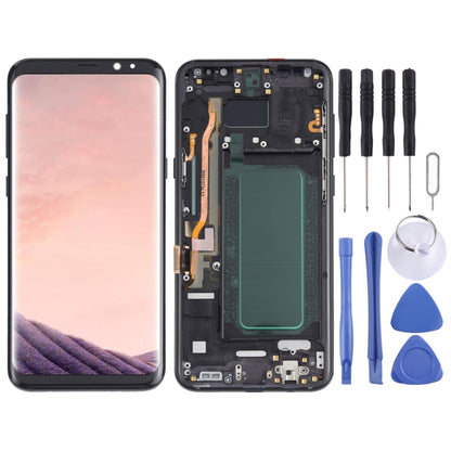 Écran LCD matériel OLED et assemblage complet de numériseur avec cadre pour Samsung Galaxy S8 + SM-G955