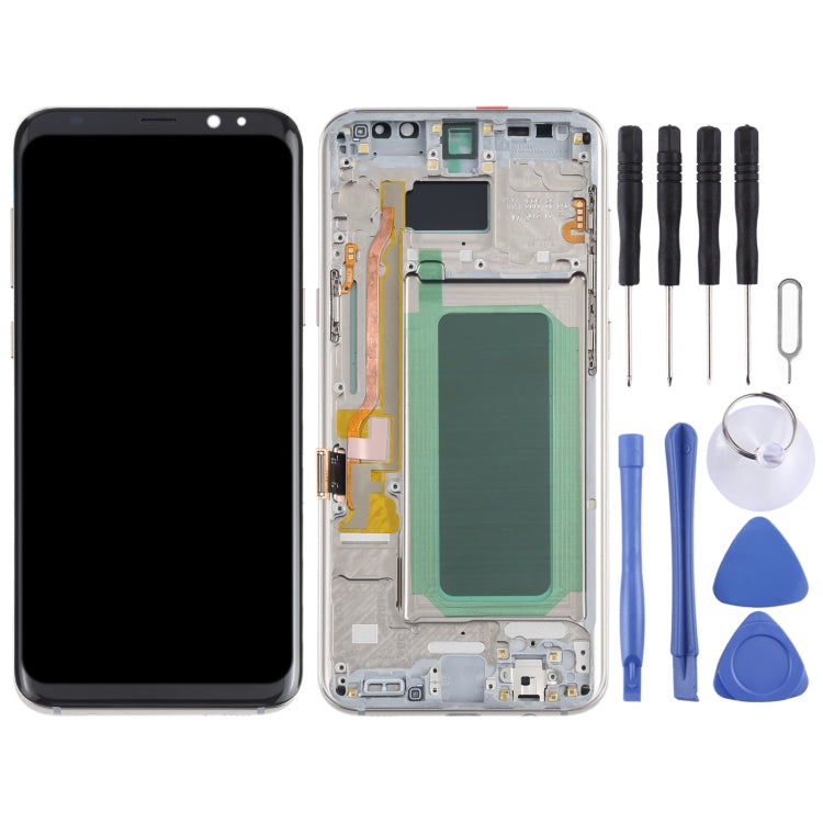 Écran LCD matériel OLED et assemblage complet de numériseur avec cadre pour Samsung Galaxy S8 + SM-G955
